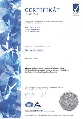 Certifikát 2-Herplast